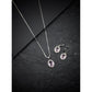 Generic Women's Brass Silver Plated Pendant Set (Pink)