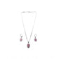 Generic Women's Brass Silver Plated Pendant Set (Pink)