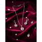 Generic Women's Brass Silver Plated Pendant Set (Pink)