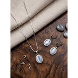 Generic Women's Brass Silver Plated Pendant Set (Grey)