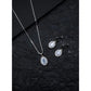 Generic Women's Brass Silver Plated Pendant Set (Grey)