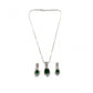 Generic Women's Brass Silver Plated Pendant Set (Green)