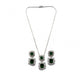 Generic Women's Brass Silver Plated Pendant Set (Green)