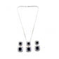 Generic Women's Brass Silver Plated Pendant Set (Blue)