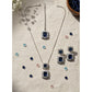 Generic Women's Brass Silver Plated Pendant Set (Blue)