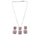 Generic Women's Brass Silver Plated Pendant Set (Pink)