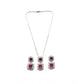 Generic Women's Brass Silver Plated Pendant Set (Red)