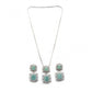 Generic Women's Brass Silver Plated Pendant Set (Mint)