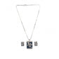 Generic Women's Brass Silver Plated Pendant Set (Blue)
