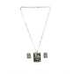 Generic Women's Brass Silver Plated Pendant Set (Green)