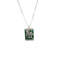 Generic Women's Brass Silver Plated Pendant Set (Green)