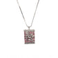 Generic Women's Brass Silver Plated Pendant Set (Pink)