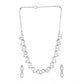Generic Women's Brass Silver Plated Necklace set (Silver)