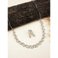 Generic Women's Brass Silver Plated Necklace set (Silver)