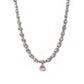 Generic Women's Brass Silver Plated Necklace set (Pink)