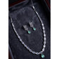 Generic Women's Brass Silver Plated Necklace set (Turquoise)