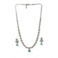 Generic Women's Brass Silver Plated Necklace set (Turquoise)