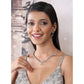 Generic Women's Brass Silver Plated Necklace set (Turquoise)