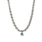 Generic Women's Brass Silver Plated Necklace set (Turquoise)