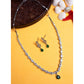 Generic Women's Brass Silver Plated Necklace set (Green)