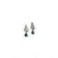 Generic Women's Brass Silver Plated Necklace set (Green)