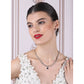 Generic Women's Brass Silver Plated Necklace set (Blue)