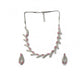 Generic Women's Brass Silver Plated Necklace set (Pink)