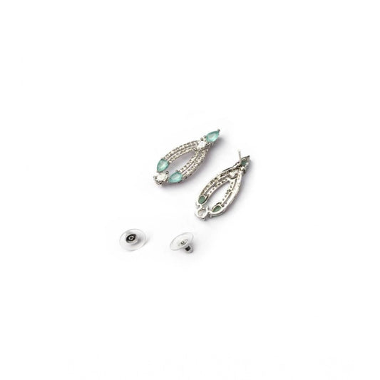 Generic Women's Brass Silver Plated Necklace set (Turquoise)