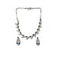 Generic Women's Brass Silver Plated Necklace set (Blue)