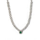 Generic Women's Brass Silver Plated Necklace set (Green)