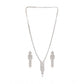 Generic Women's Brass Silver Plated Necklace set (Silver)