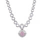 Generic Women's Brass Silver Plated Necklace set (Pink)