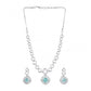 Generic Women's Brass Silver Plated Necklace set (Turquoise)