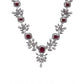 Generic Women's Brass Silver Plated Necklace set (Red)