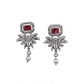 Generic Women's Brass Silver Plated Necklace set (Red)