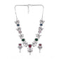 Generic Women's Brass Silver Plated Necklace set (Multicolor)