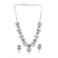 Generic Women's Brass Silver Plated Necklace set (Turquoise)