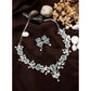 Generic Women's Brass Silver Plated Necklace set (Turquoise)