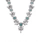 Generic Women's Brass Silver Plated Necklace set (Turquoise)