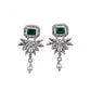 Generic Women's Brass Silver Plated Necklace set (Green)