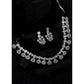 Generic Women's Brass Silver Plated Necklace set (White)
