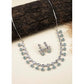 Generic Women's Brass Silver Plated Necklace set (Turquoise)
