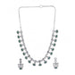 Generic Women's Brass Silver Plated Necklace set (Green)