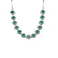 Generic Women's Brass Silver Plated Necklace set (Green)