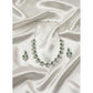 Generic Women's Brass Silver Plated Necklace set (Green)