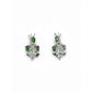 Generic Women's Brass Silver Plated Necklace set (Green)
