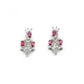 Generic Women's Brass Silver Plated Necklace set (Red)