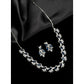 Generic Women's Brass Silver Plated Necklace set (Blue)