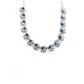 Generic Women's Brass Silver Plated Necklace set (Blue)