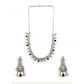 Generic Women's Brass Silver Plated Necklace set (Multicolor)
